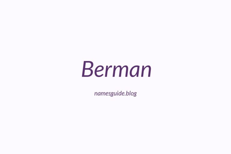 Origin and Meaning of Last Name Berman