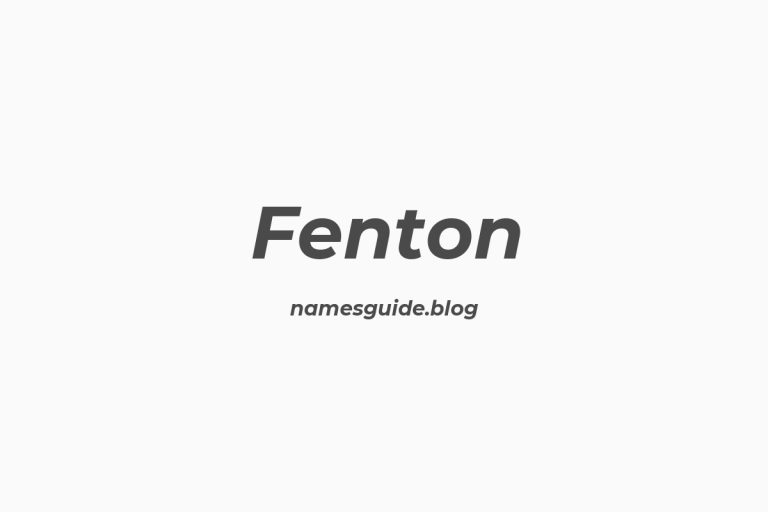 Origin and Meaning of Last Name Fenton