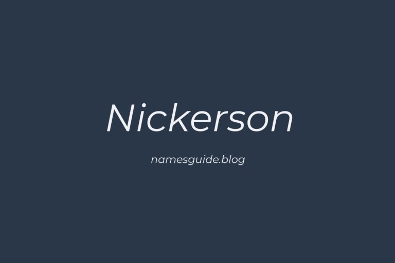 Origin and Meaning of Last Name Nickerson