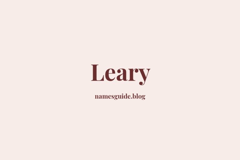 Origin and Meaning of Last Name Leary