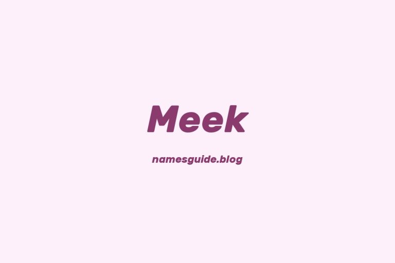 Origin and Meaning of Last Name Meek