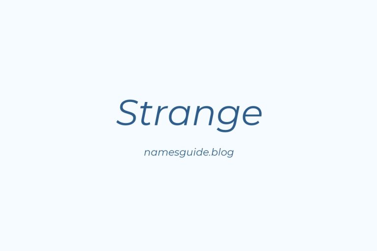 Origin and Meaning of Last Name Strange