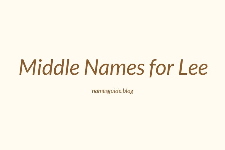 59+ Middle Names for Lee: The Ultimate List