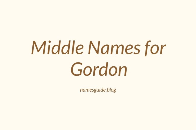 53+ Middle Names for Gordon: Find the Perfect Fit